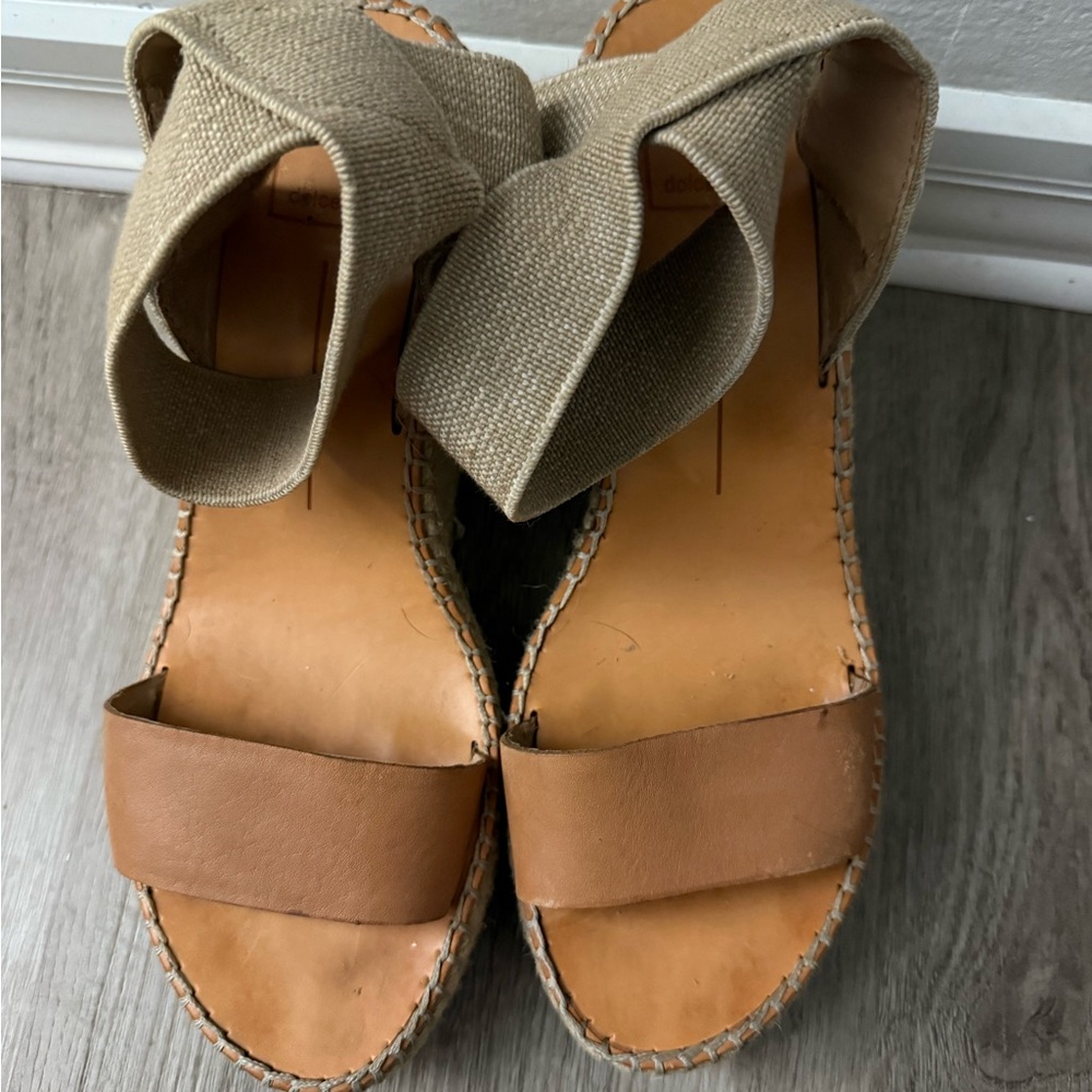 Dolce Vita Pia Espadrille Jute Wrapped Wedge Sandals Size 8 Natural